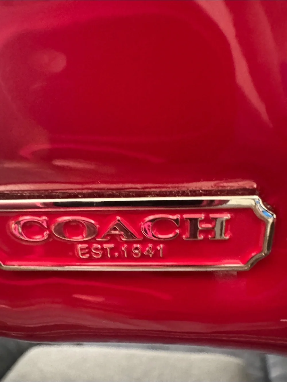 Coach Poppy Quilted Patent Red Satchel with Silver Hardware